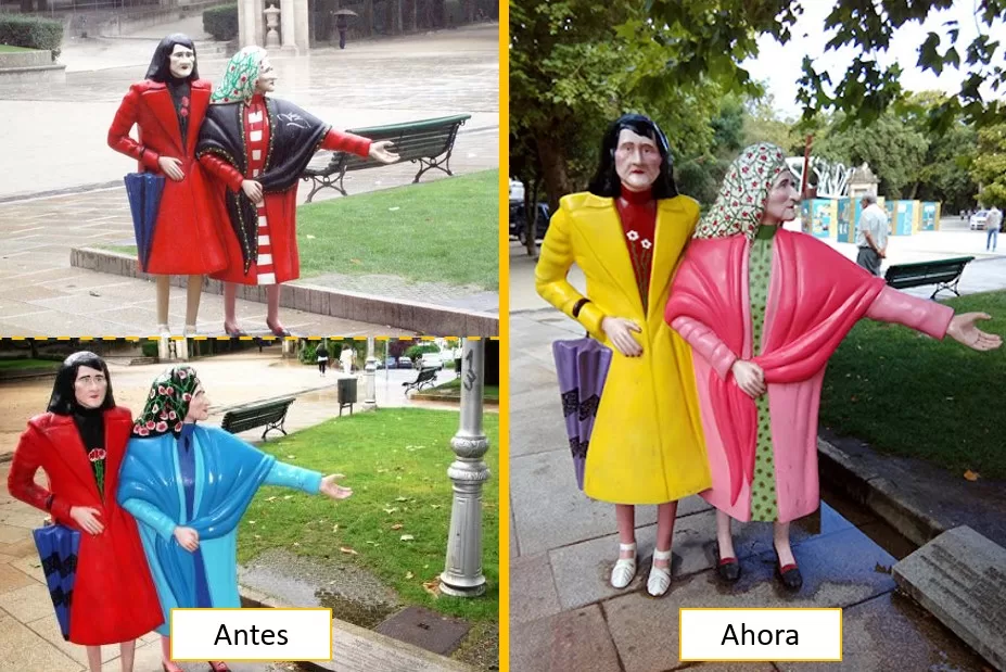 Las Dos Marías, Santiago de Compostela. Cambios de color.